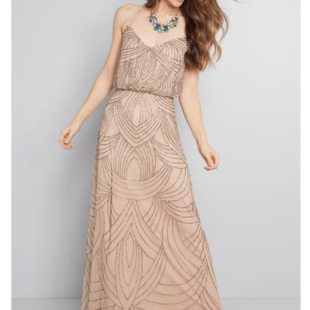 Adrianna Papell beaded sleeveless blouson Long Dress - Picture 9 of 15